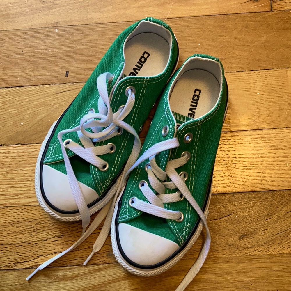 Green Converse All Stars low tops